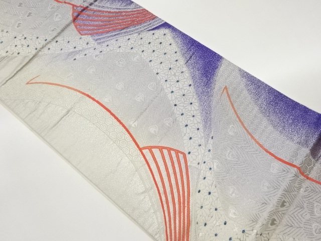 着物・帯 ] - 袋帯 扇子に菊・孔雀羽根・亀甲模様織出し袋帯 | 宗 sou